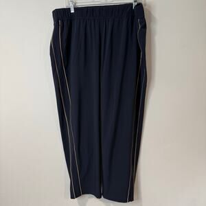 J.Jill Fit Women's Wide Leg Pants Navy Blue XL Ankle Athleisure Lounge Active